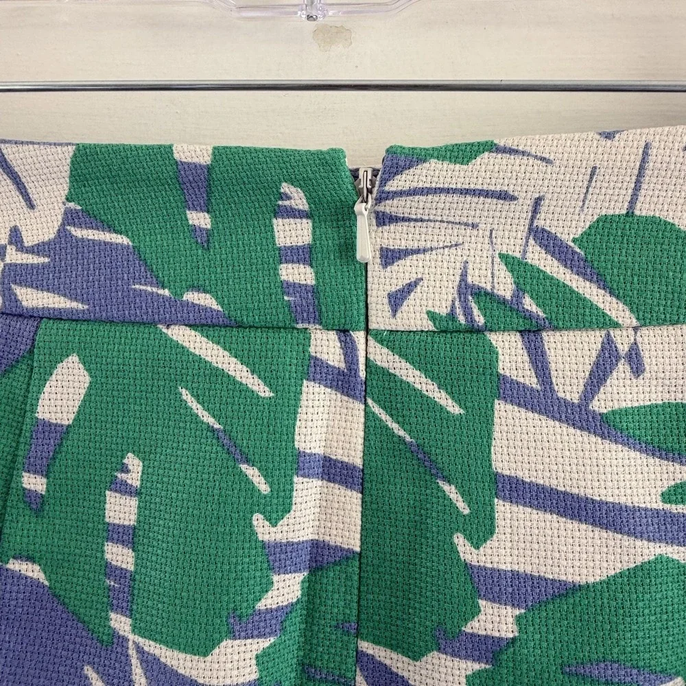 LOFT Petites Tropical Palm Leaf Pencil Skirt 00P Coastal‎ Resort Preppy Tropical